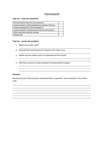 AQA GCSE Biology (9-1) B17 Organising an ecosystem - B17.3 The carbon ...