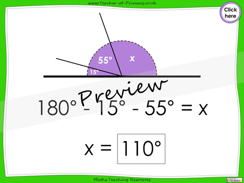 Calculating Angles on a Straight Line - Year 5 | Teaching Resources