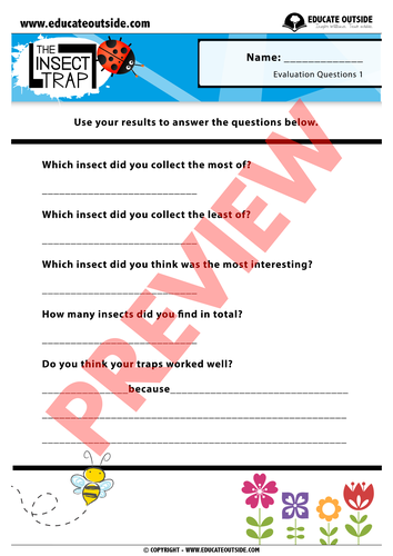 The Insect Pitfall Trap Science Investigation - Livings Things - Data ...