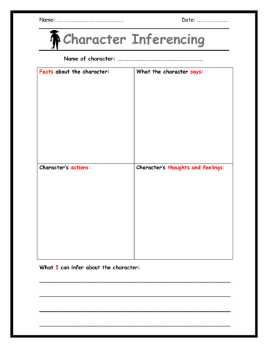 Character Inferencing - Worksheet | Teaching Resources