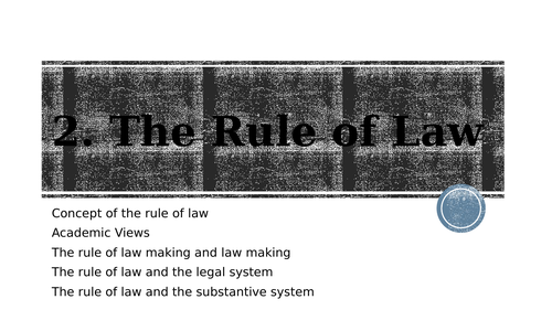 2. The Rule of Law | Teaching Resources