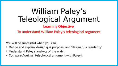 Teleological Argument (Paley)