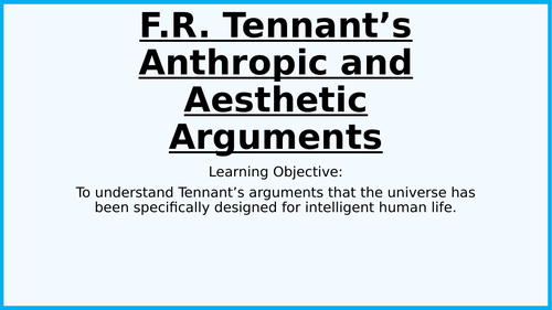 Teleological Argument (Tennant)