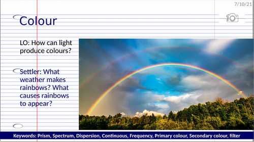 KS3 light - Colour (no practical)