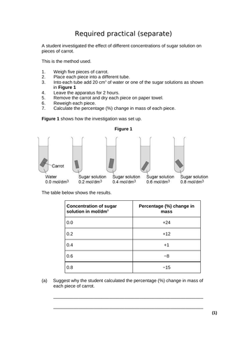 AQA GCSE Biology (9-1) B1-2 Transport in cells REVISION LESSON ...