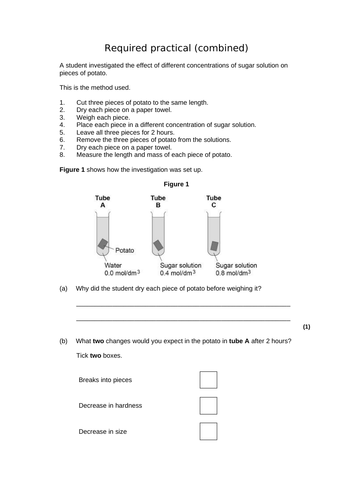 AQA GCSE Biology (9-1) B1-2 Transport in cells REVISION LESSON ...