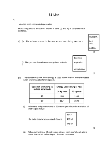 AQA GCSE Biology (9-1) B9 Respiration REVISION LESSON | Teaching Resources