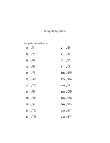 simplifying-surds-worksheet-with-answers-teaching-resources