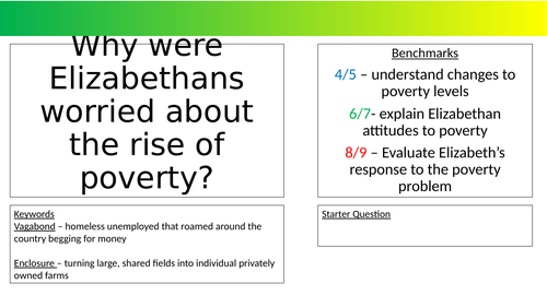 Why were Elizabethans worried about the rise of poverty? | Teaching ...
