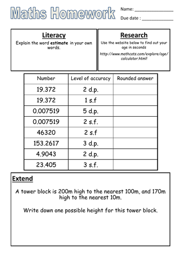 rounding problem solving year 7