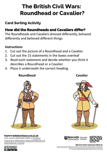 Civil Wars: Roundhead or Cavalier? | Teaching Resources