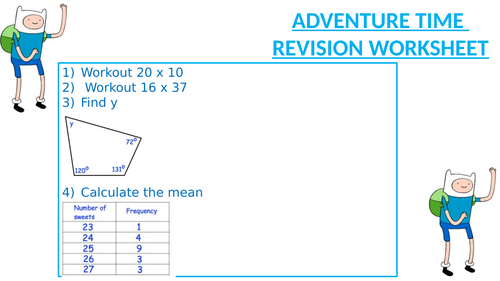 ADVENTURE TIME REVISION WORKSHEET 2