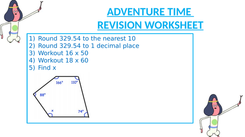 ADVENTURE TIME REVISION WORKSHEET 3