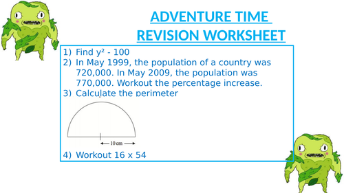 ADVENTURE TIME REVISION WORKSHEET 7