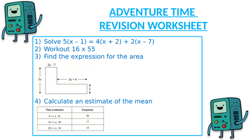 ADVENTURE TIME REVISION WORKSHEET 8