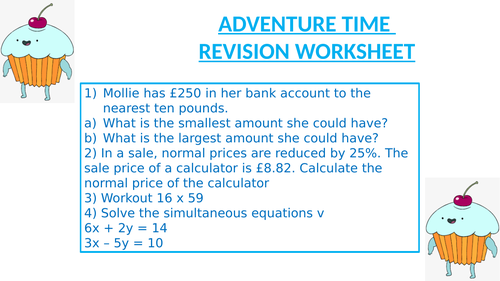 ADVENTURE TIME REVISION WORKSHEET 10