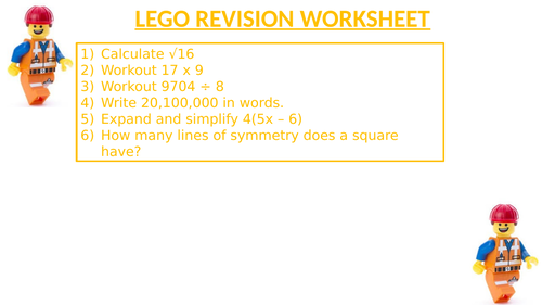 LEGO REVISION WORKSHEET 7