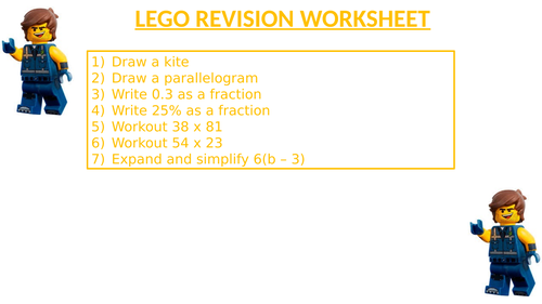 LEGO REVISION WORKSHEET 11