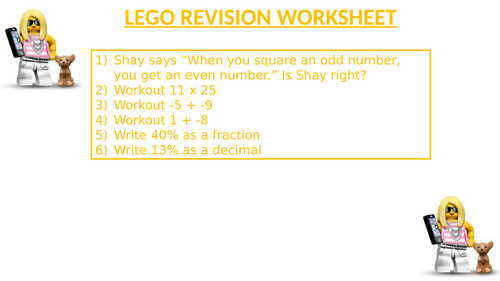 LEGO REVISION WORKSHEET 13