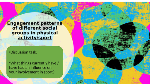 Edexcel GCSE PE Engagement patterns of different social groups lesson