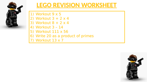 LEGO REVISION WORKSHEET 19