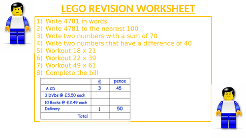 LEGO REVISION WORKSHEET 32