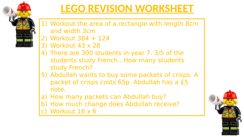 LEGO REVISION WORKSHEET 33