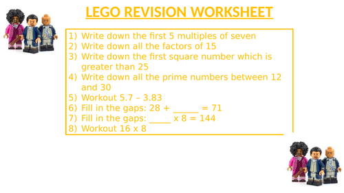 LEGO REVISION WORKSHEET 34