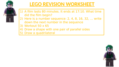 LEGO REVISION WORKSHEET 35