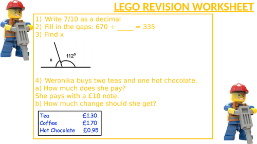 LEGO REVISION WORKSHEET 38