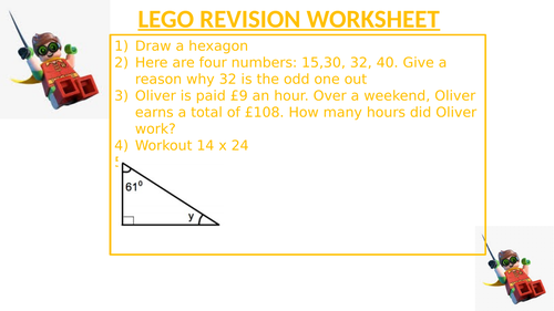 LEGO REVISION WORKSHEET 39