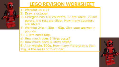 LEGO REVISION WORKSHEET 40