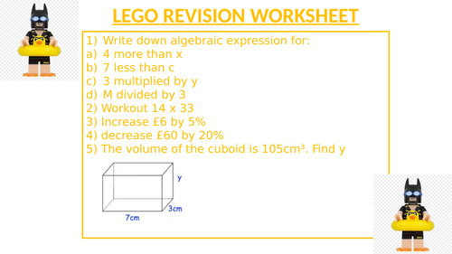 LEGO REVISION WORKSHEET 42