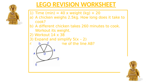 LEGO REVISION WORKSHEET 44