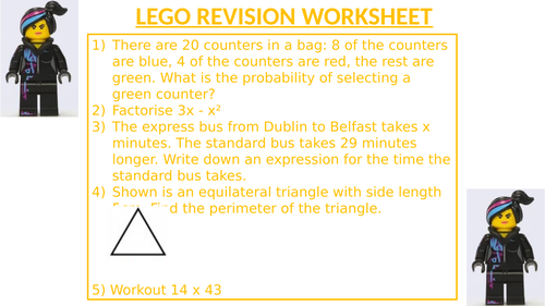 LEGO REVISION WORKSHEET 45