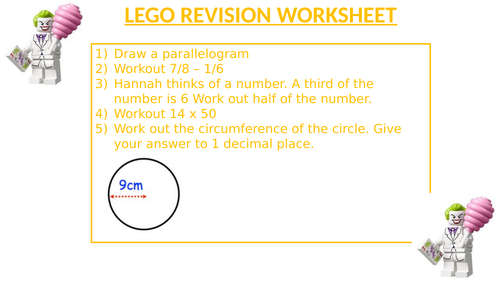 LEGO REVISION WORKSHEET 48