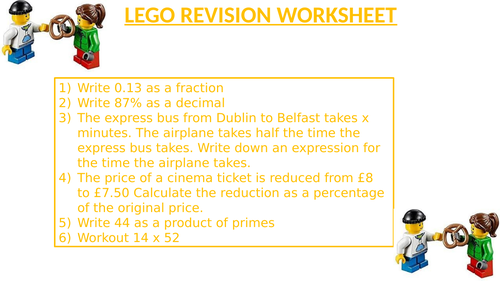 LEGO REVISION WORKSHEET 49