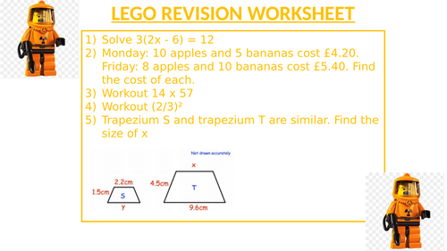 LEGO REVISION WORKSHEET 51