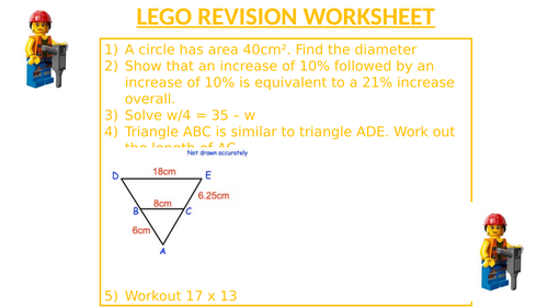 LEGO REVISION WORKSHEET 54