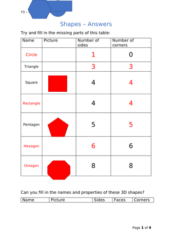 Y3 Maths - Shapes