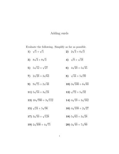 adding-surds-worksheet-with-answers-teaching-resources