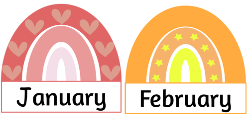 rainbow months display | Teaching Resources