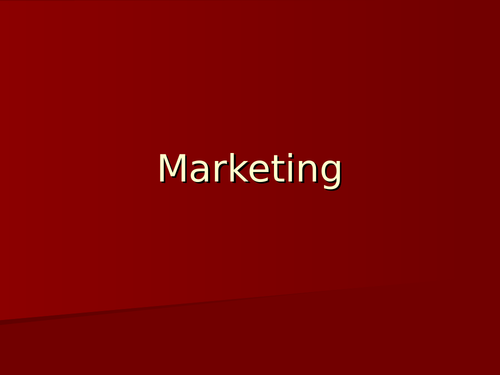 Role of Marketing | Teaching Resources