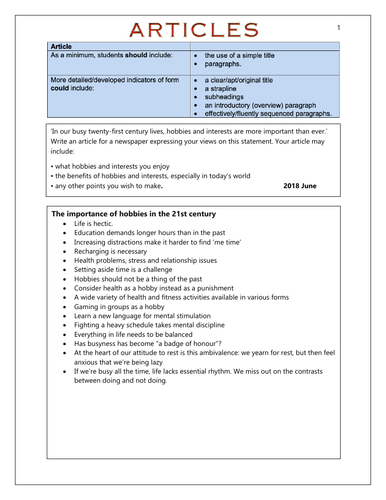 ARTICLES | Teaching Resources
