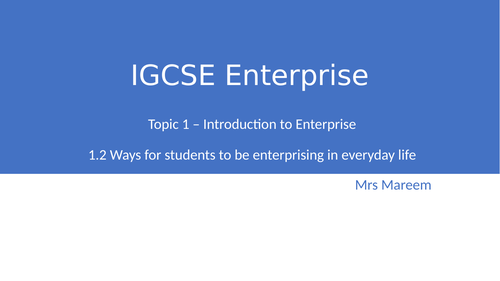 igcse enterprise coursework
