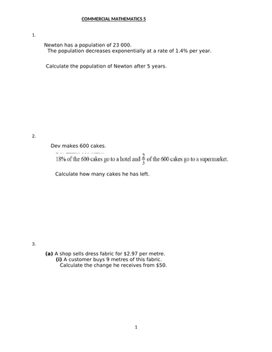 year 10 financial maths assignment