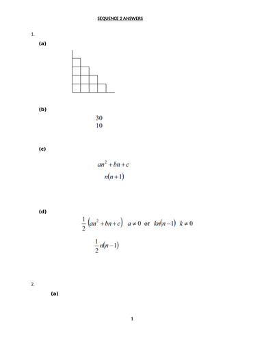 SEQUENCE AND SERIES WITH ANSWERS | Teaching Resources