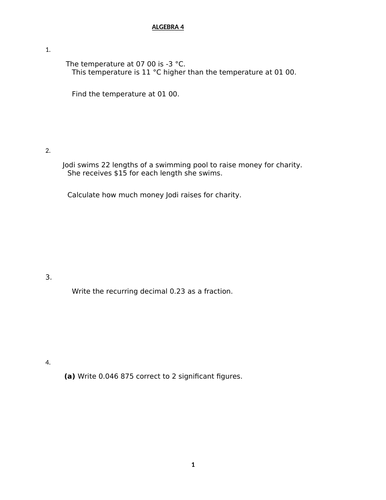 ALGEBRAIC EXPRESSIONS 2 WITH ANSWERS | Teaching Resources