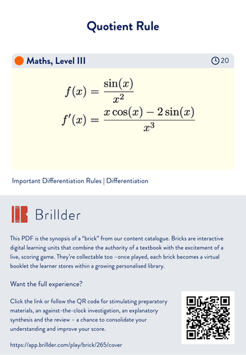Quotient Rule | Teaching Resources