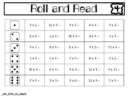4 Times Table Worksheet Activities | Teaching Resources